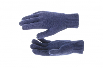 Трикотажные перчатки с двойной манжетой СИБРТЕХ, акрил, синие 68685