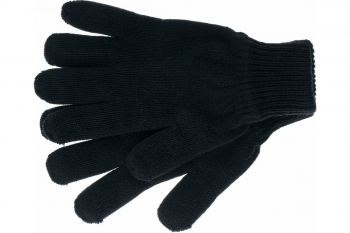 Трикотажные перчатки с двойной манжетой СИБРТЕХ, акрил, чёрные 68681