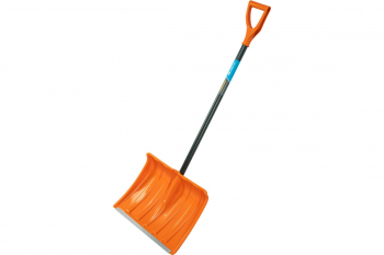 Пластиковая лопата для уборки снега СИБРТЕХ 490x370x1350 мм, стальной черенок, усиленная 61667